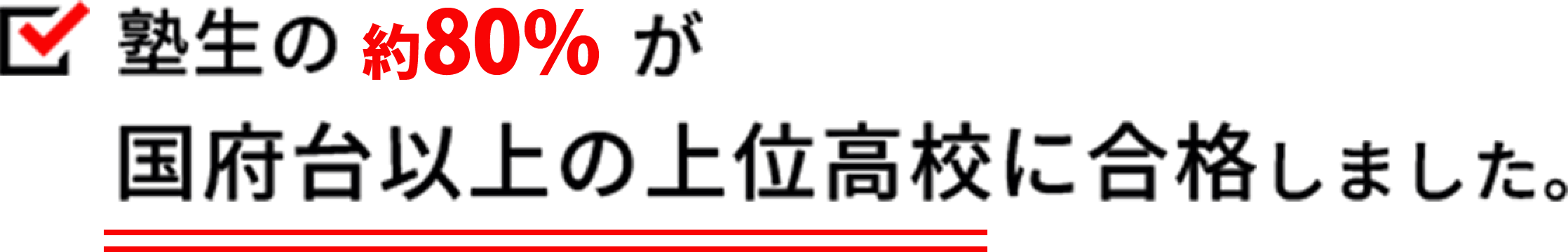 塾生の2分の1強が 国府台以上の上位高校に合格しました。